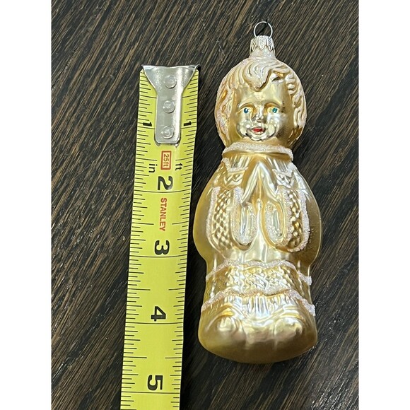 Vintage Kurt Adler Glass Ornament Gold Praying Choir Boy Columbia Christmas - Picture 5 of 5